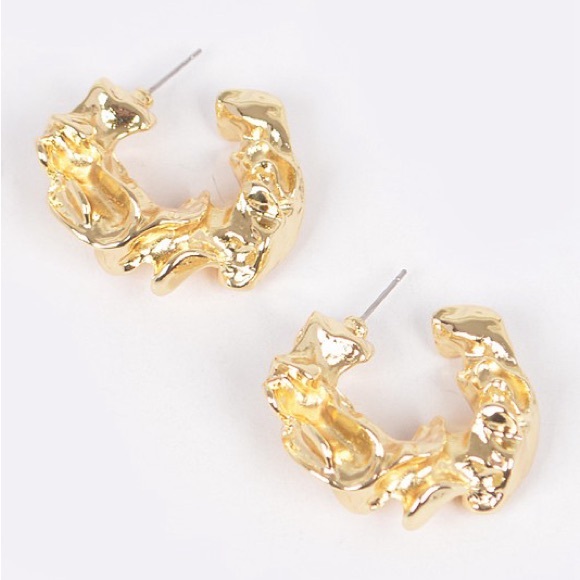 4J. Abstract Organic Shape Earrings - Picture 3 of 6